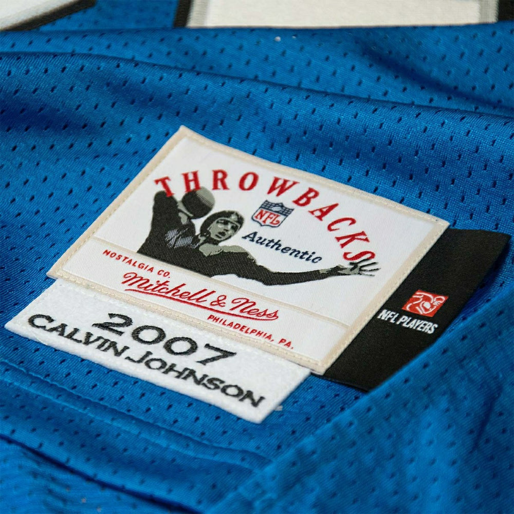Calvin Johnson #81 Detroit Lions 2007 Authentic Throwback NFL Jersey Blue - Taass on sale