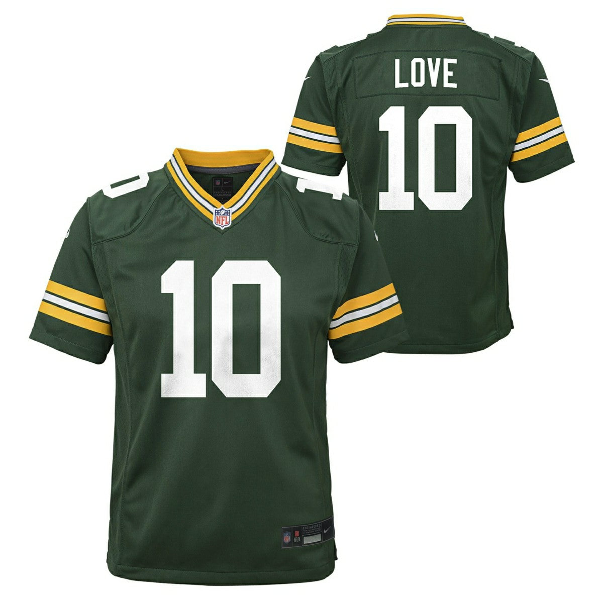 Jordan Love #10 Green Bay Packers Game NFL Jersey Green (YOUTH) - Taass US