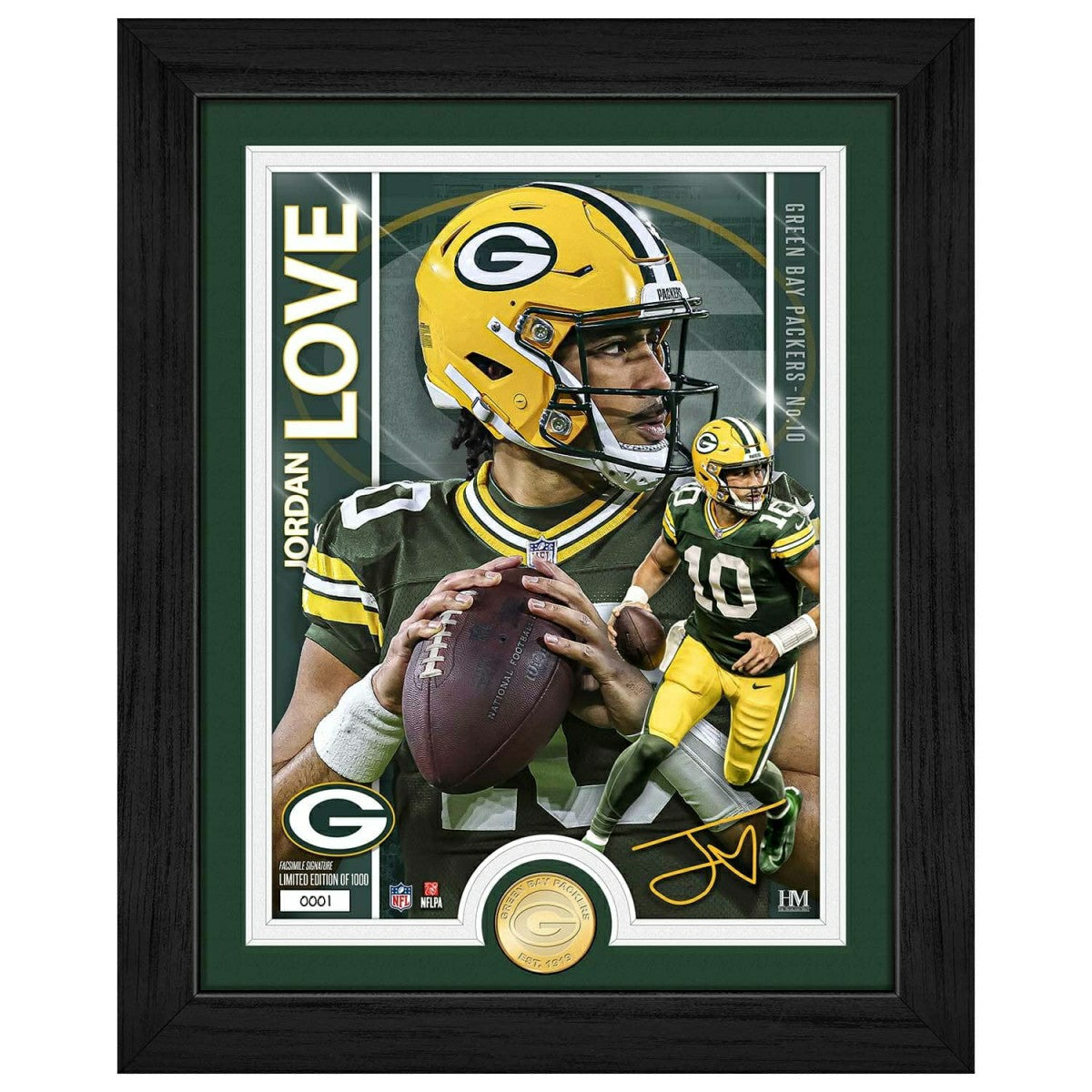 Jordan Love Green Bay Packers Artist Proof Silver Coin NFL Photo Frame - Taass Online
