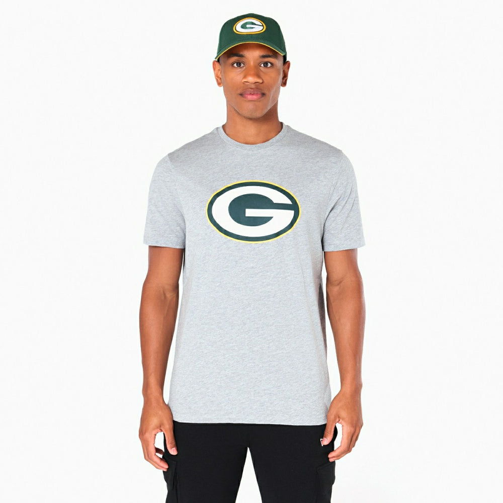 Green Bay Packers Team Logo New Era NFL T-Shirt Grey - Taass outlet