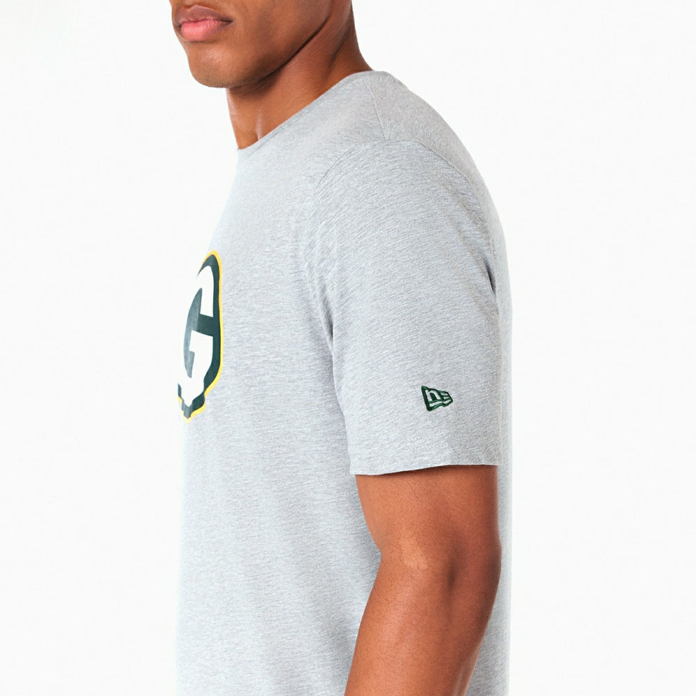Green Bay Packers Team Logo New Era NFL T-Shirt Grey - Taass outlet