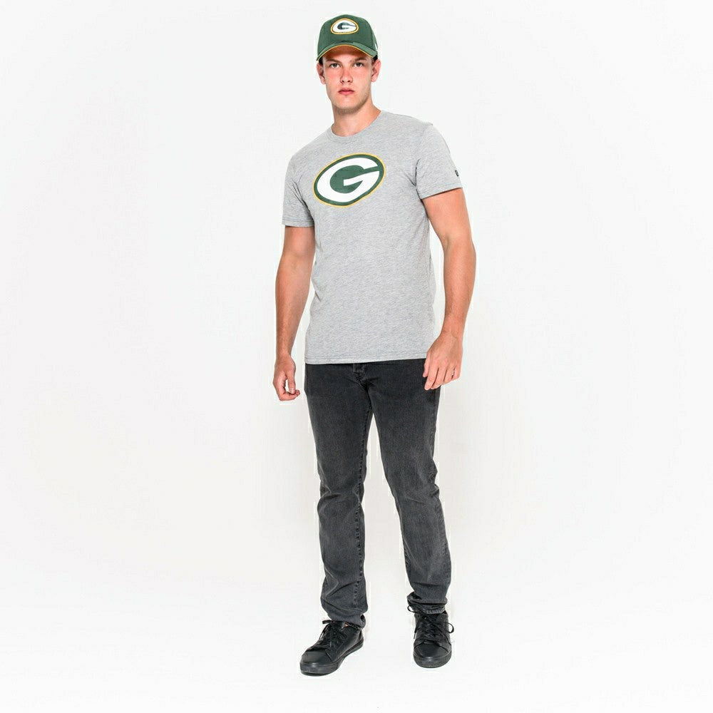 Green Bay Packers Team Logo New Era NFL T-Shirt Grey - Taass outlet