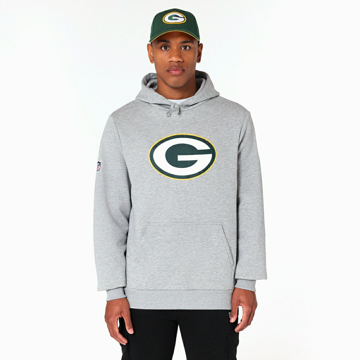 Green Bay Packers Logo Hoodie New Era NFL Sweatshirt Grey - Taass discount