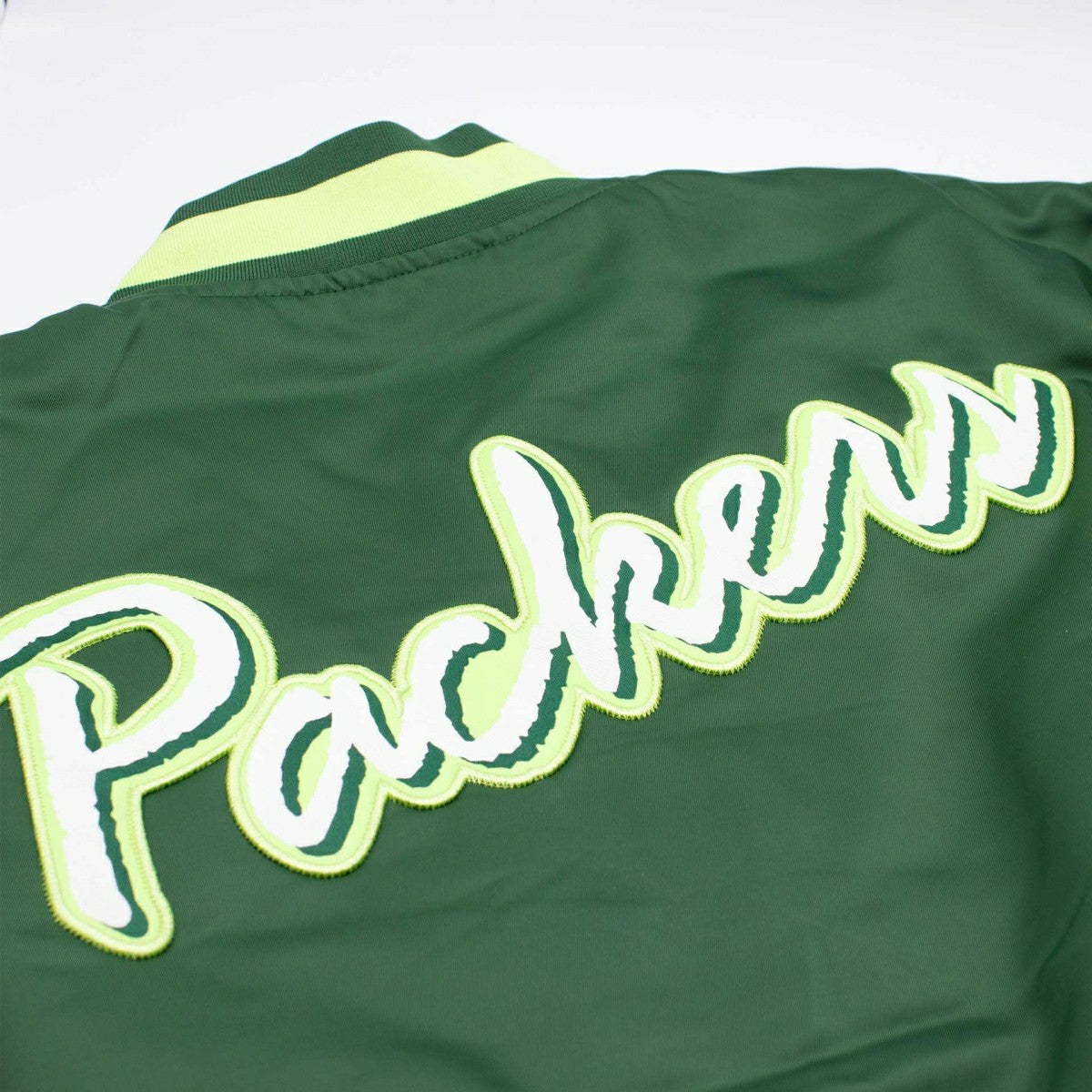 Green Bay Packers Rewind Legacy Bomber Jacket Green/Cream - Taass US