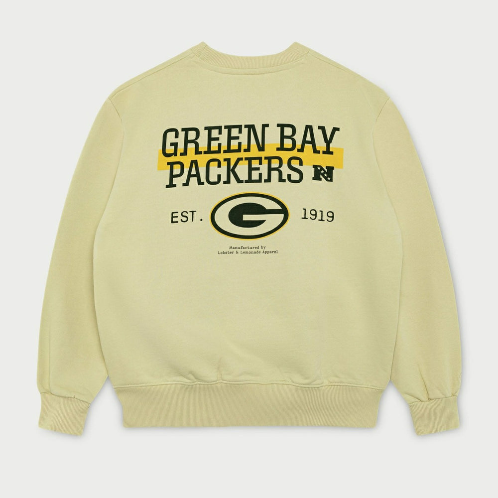 Green Bay Packers L&L '96 Classics NFL Crew Sweater Beige - Taass for sale