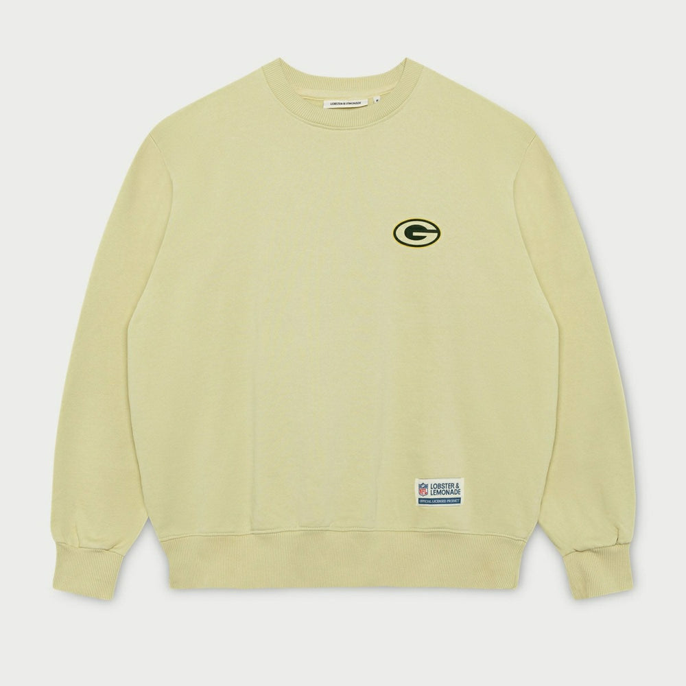Green Bay Packers L&L '96 Classics NFL Crew Sweater Beige - Taass for sale