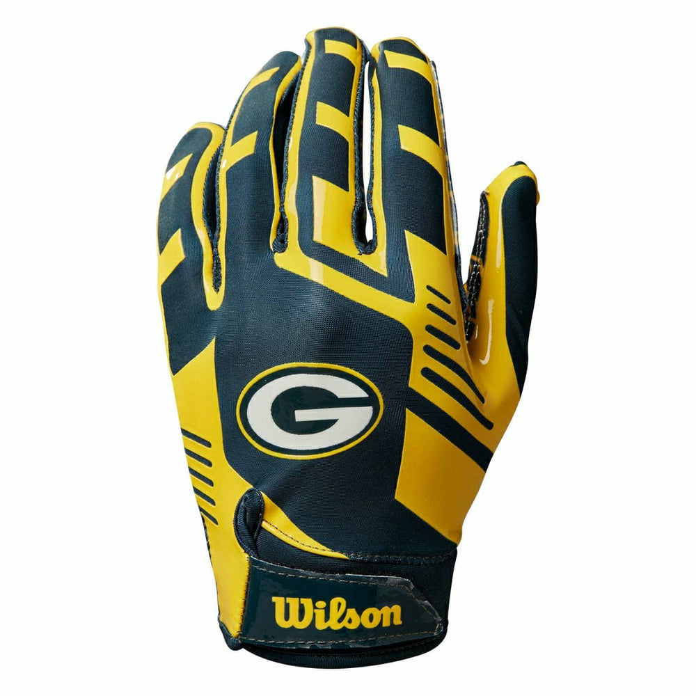 Green Bay Packers Wilson Stretch-Fit NFL Receivers Gloves - Taass on sale
