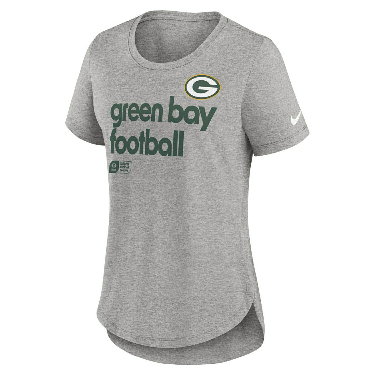 Green Bay Packers Nike Triblend Football NFL T-Shirt Gray (Women's) - Taass US