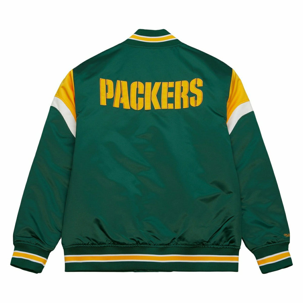Green Bay Packers Mitchell & Ness Heavyweight Satin NFL Jacket - Taass for sale