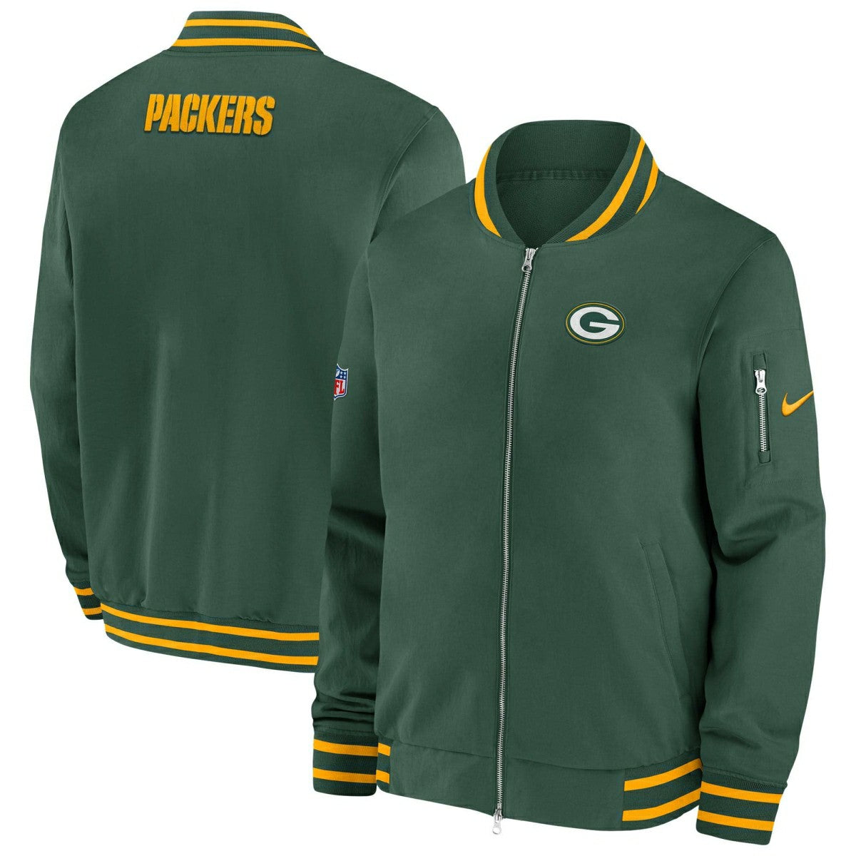 Green Bay Packers NFL Sideline Nike Coach Bomber Jacket - Taass outlet
