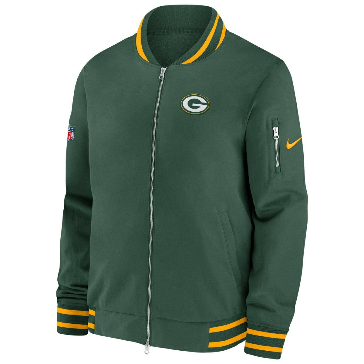 Green Bay Packers NFL Sideline Nike Coach Bomber Jacket - Taass outlet