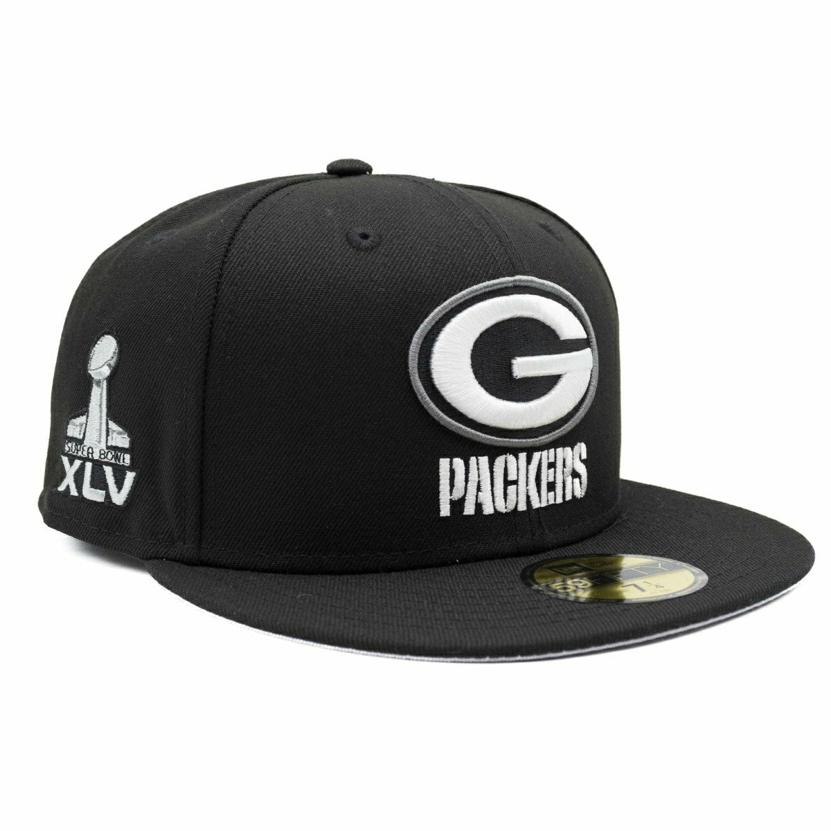 Green Bay Packers Super Bowl XLV New Era 59FIFTY Fitted NFL Cap Black - Taass outlet