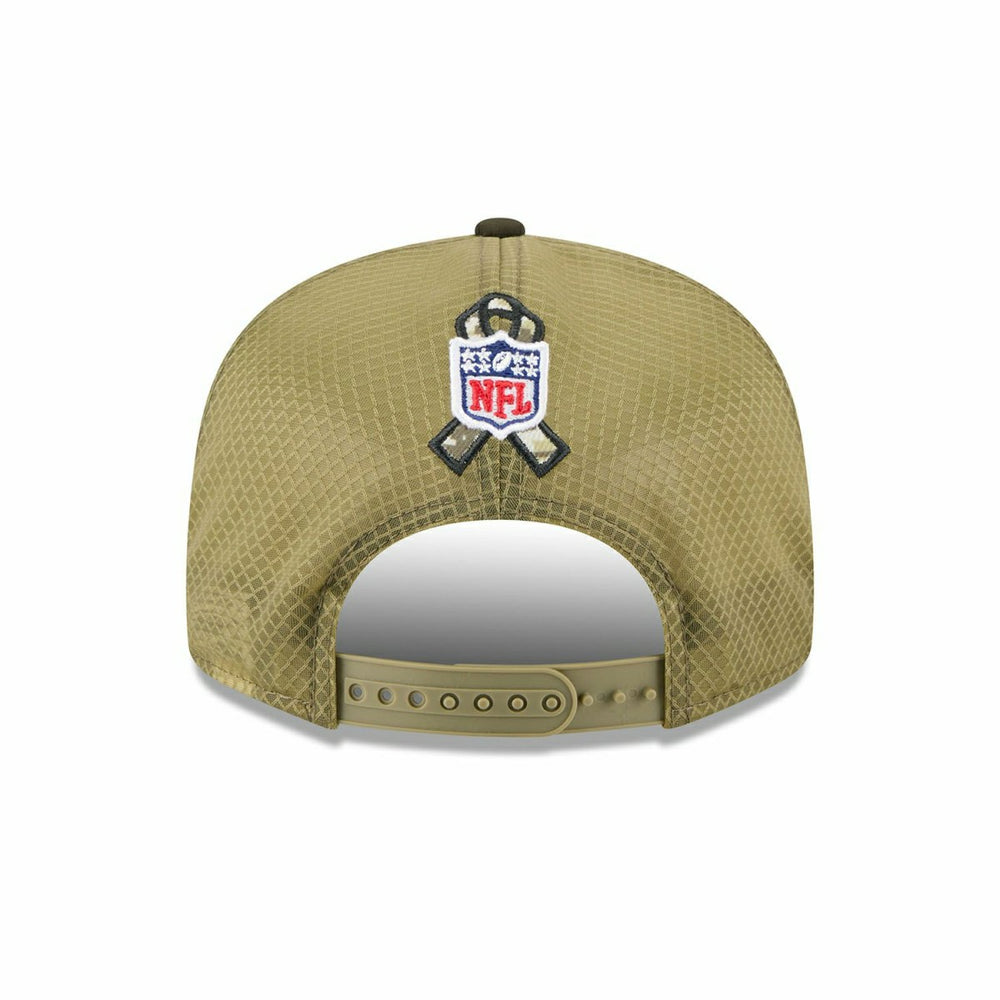 Houston Texans 2025 NFL Salute to Service 9FIFTY Split Panel Trucker Snapback Cap Olive - Taass discount