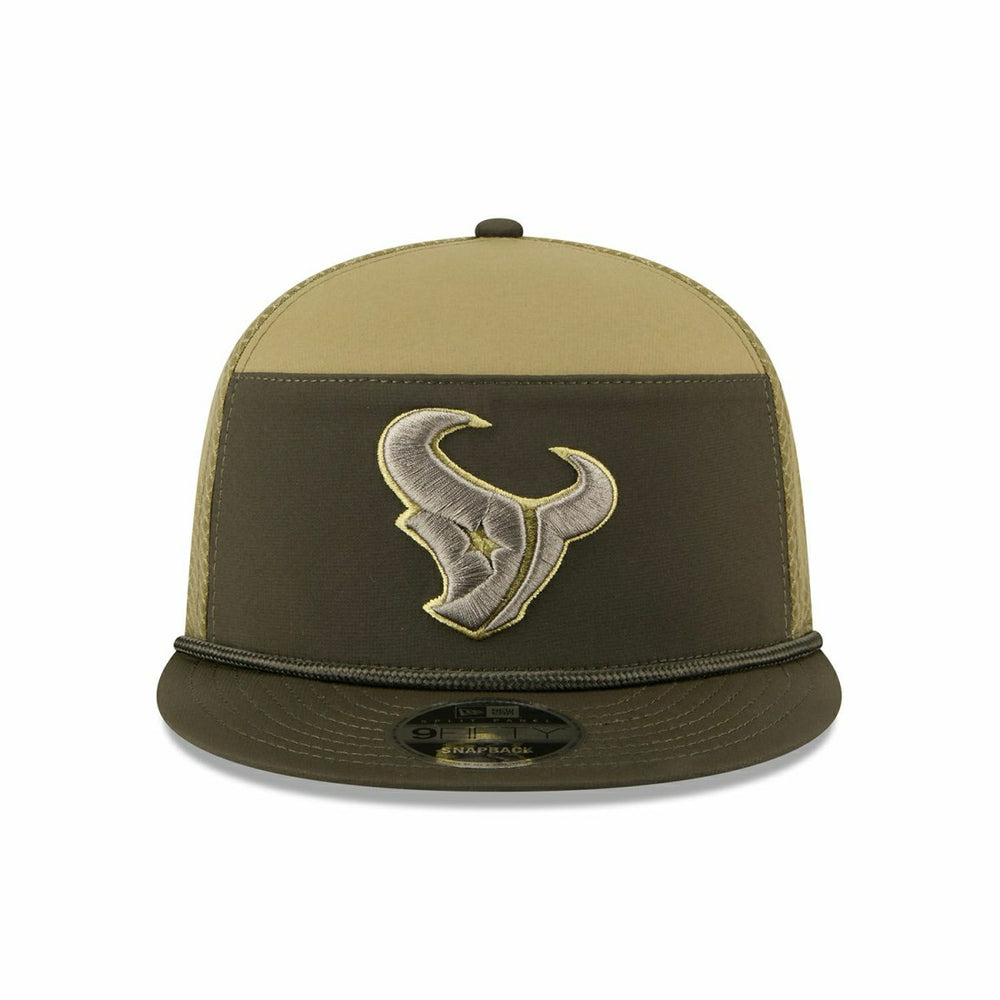 Houston Texans 2025 NFL Salute to Service 9FIFTY Split Panel Trucker Snapback Cap Olive - Taass discount