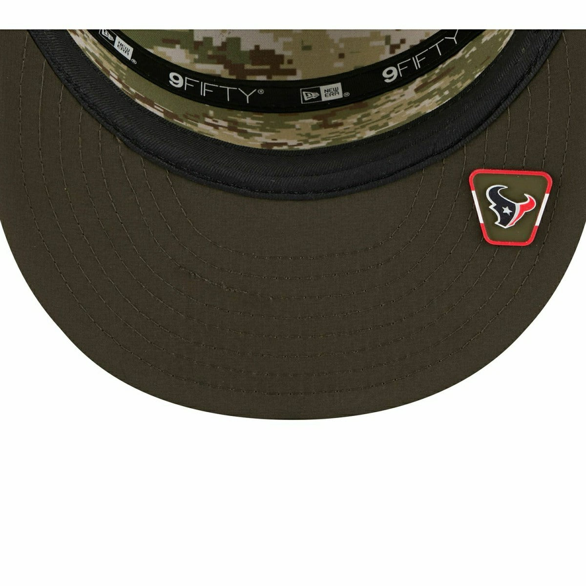 Houston Texans 2025 NFL Salute to Service 9FIFTY Split Panel Trucker Snapback Cap Olive - Taass discount