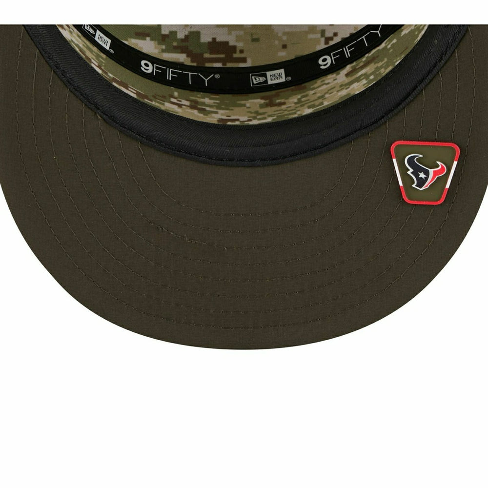 Houston Texans 2025 NFL Salute to Service 9FIFTY Split Panel Trucker Snapback Cap Olive - Taass discount