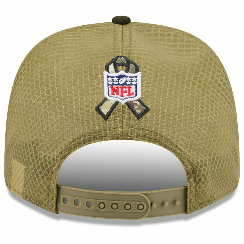 Jacksonville Jaguars 2025 NFL Salute to Service 9SEVENTY Trucker Snapback Cap Olive - Taass US
