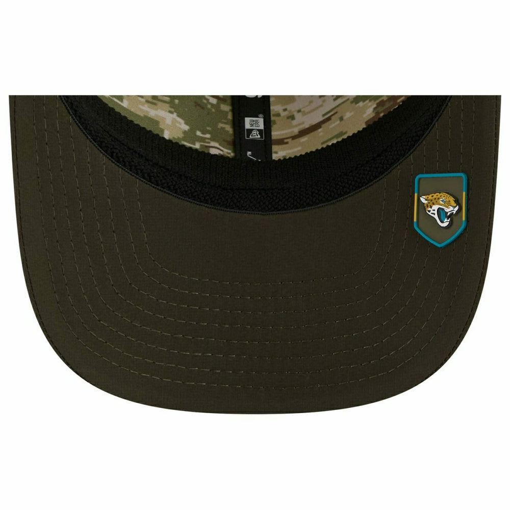 Jacksonville Jaguars 2025 NFL Salute to Service 9SEVENTY Trucker Snapback Cap Olive - Taass US