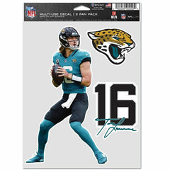 Trevor Lawrence #16 Jacksonville Jaguars Player NFL Decals Set (3 Pcs.) - Taass Online