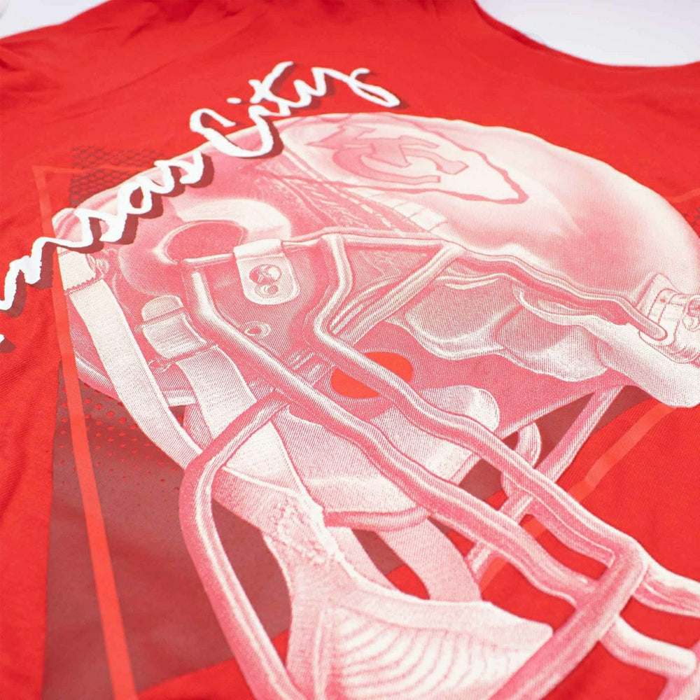 Kansas City Chiefs Rewind Helmet Essential NFL T-Shirt Red - Taass outlet