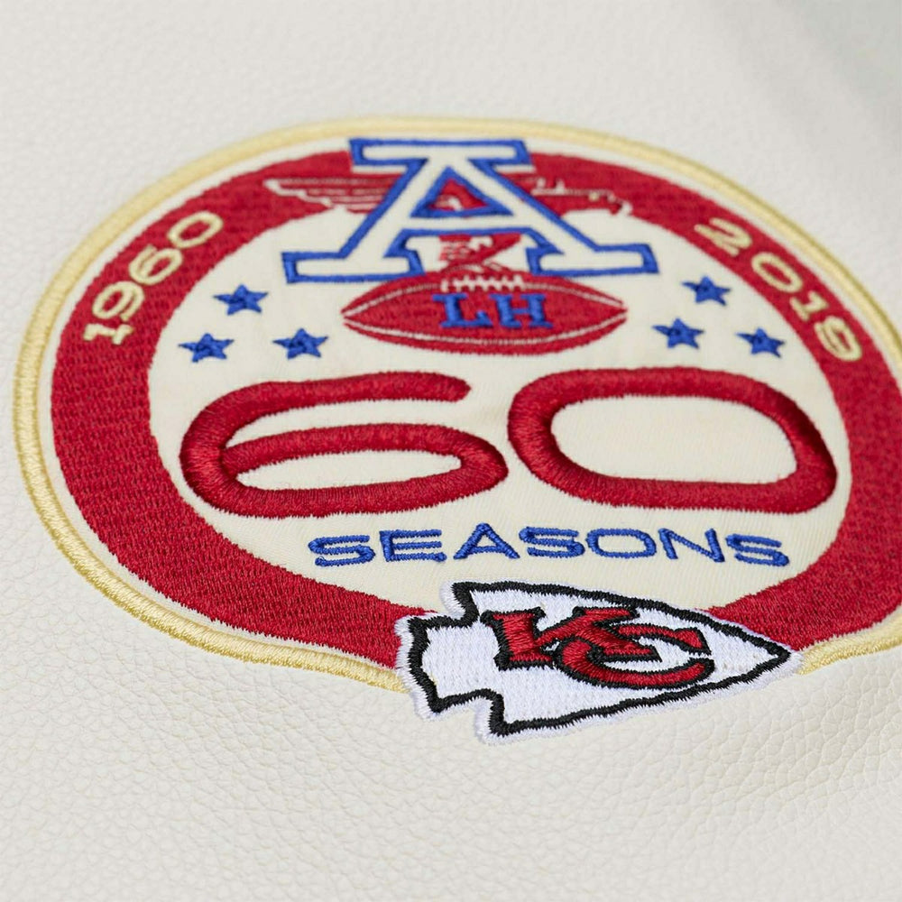 Kansas City Chiefs Dusted Varsity NFL Jacket Brown/Cream - Taass for sale