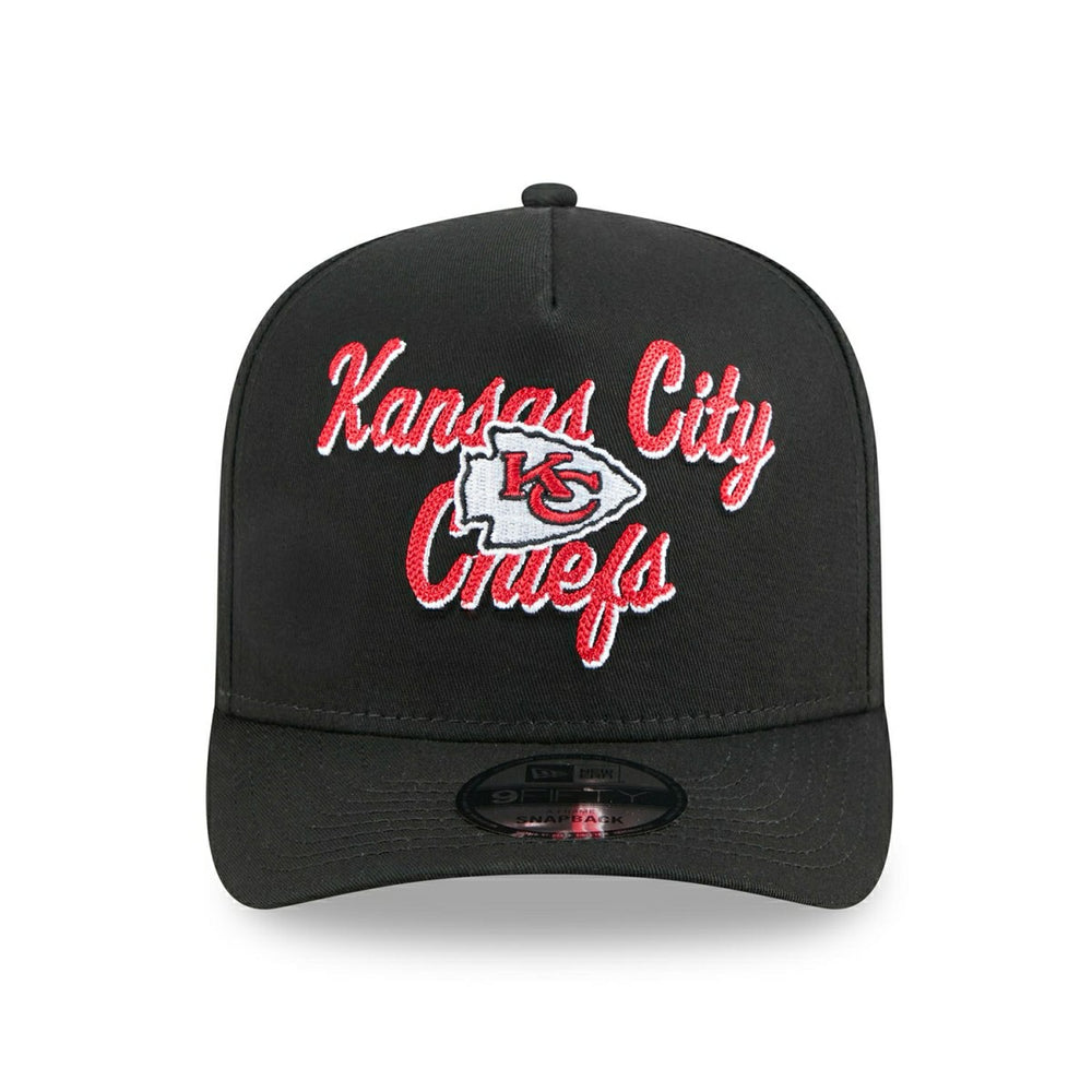 Kansas City Chiefs NFL Chainstitch 9FIFTY A-Frame Snapback Cap Black - Taass outlet