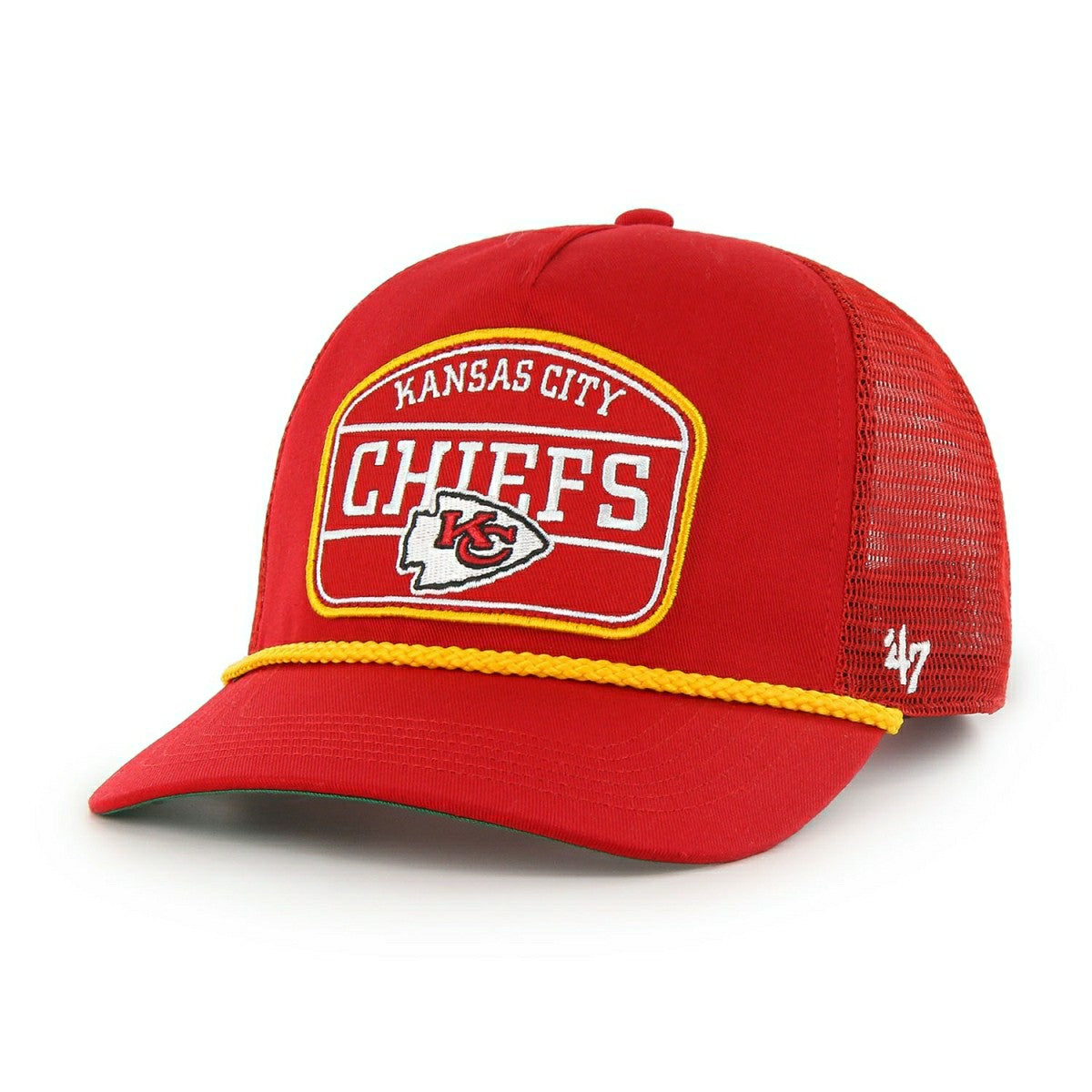 Kansas City Chiefs Hone Rope '47 Hitch RF Snapback Trucker NFL Cap Red - Taass Online