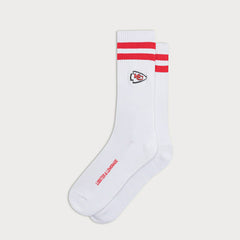 Kansas City Chiefs L&L '90 Classics NFL Crew Socks White - Taass on sale