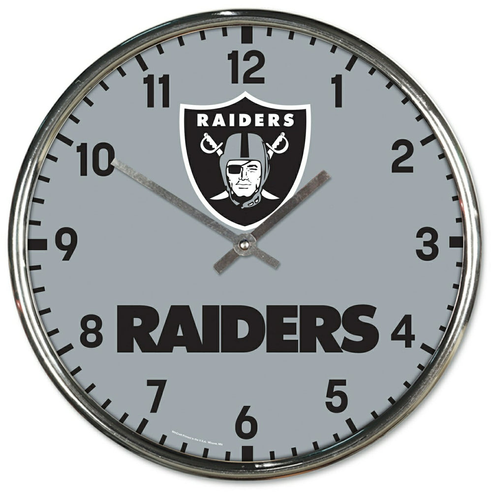 Las Vegas Raiders Chrome NFL Team Design Wall Clock - Taass US