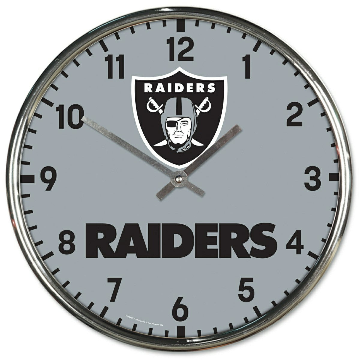 Las Vegas Raiders Chrome NFL Team Design Wall Clock - Taass US