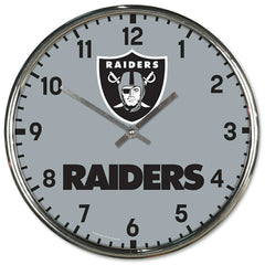 Las Vegas Raiders Chrome NFL Team Design Wall Clock - Taass US