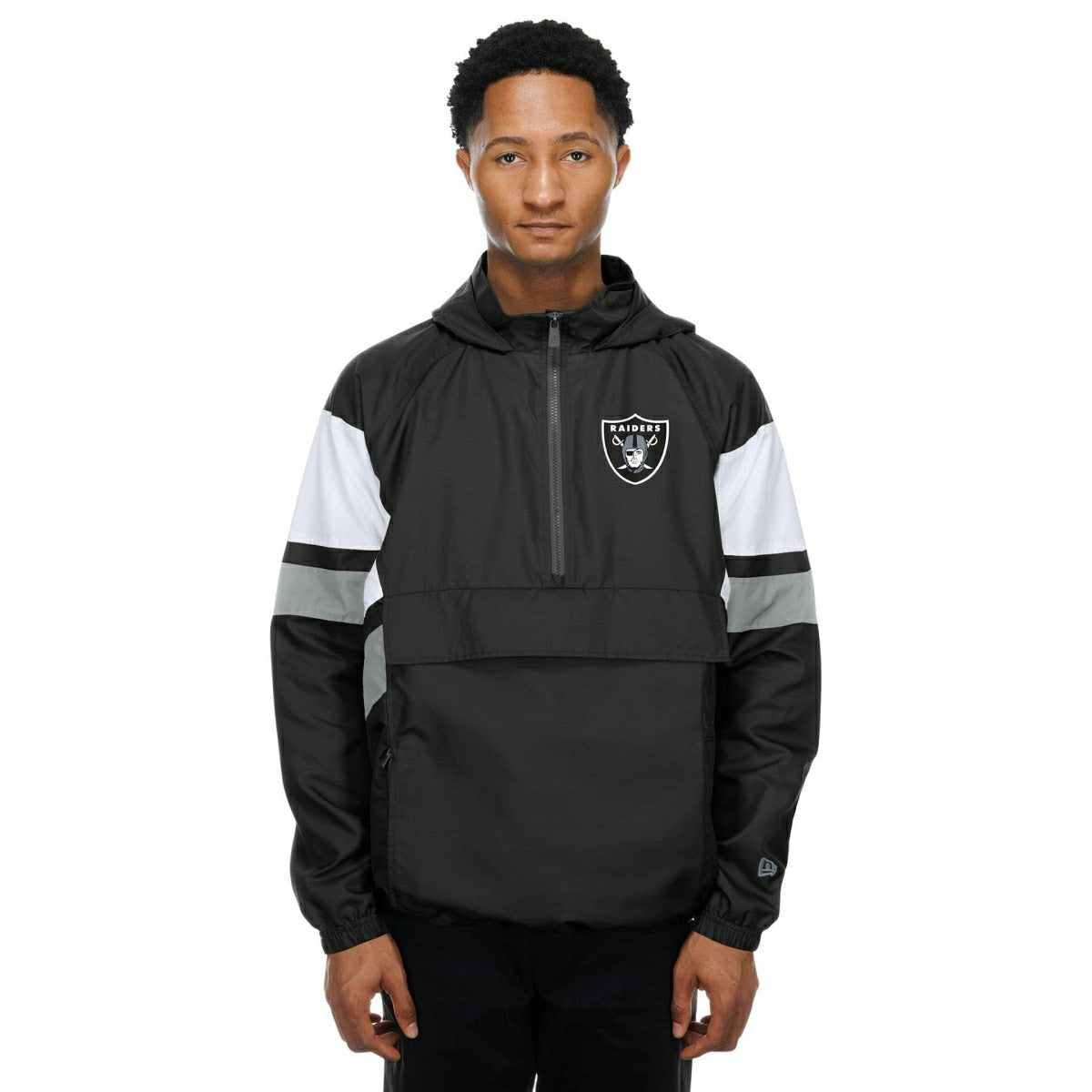 Las Vegas Raiders NFL Quarter Zip Windbreaker Jacket Black - Taass for sale