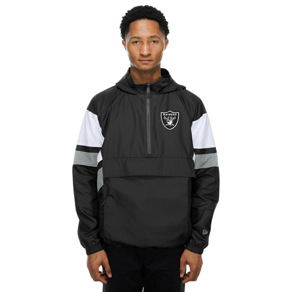 Las Vegas Raiders NFL Quarter Zip Windbreaker Jacket Black - Taass for sale
