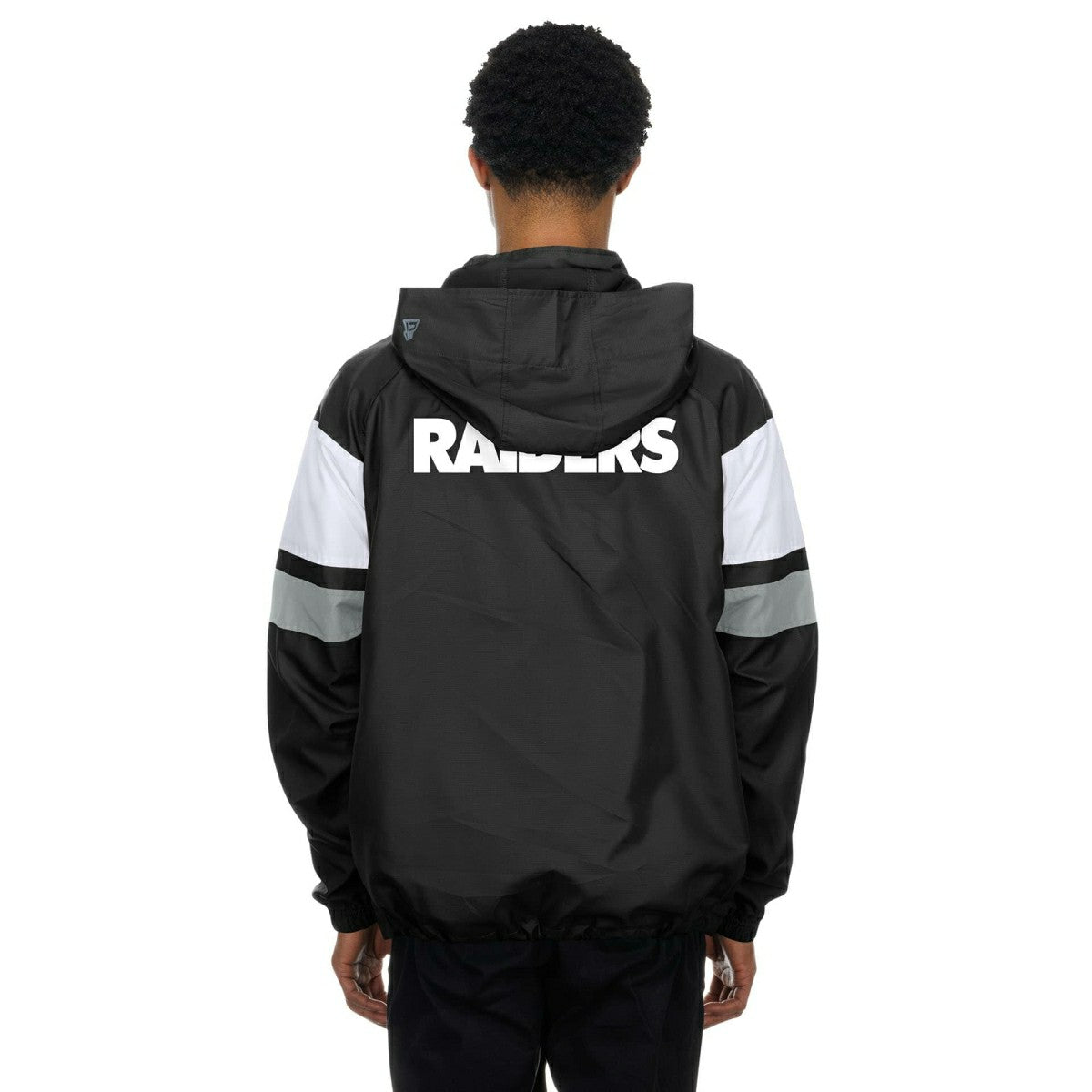 Las Vegas Raiders NFL Quarter Zip Windbreaker Jacket Black - Taass for sale