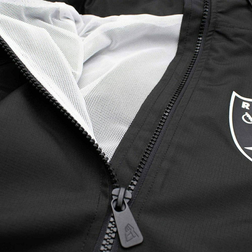 Las Vegas Raiders NFL Quarter Zip Windbreaker Jacket Black - Taass for sale