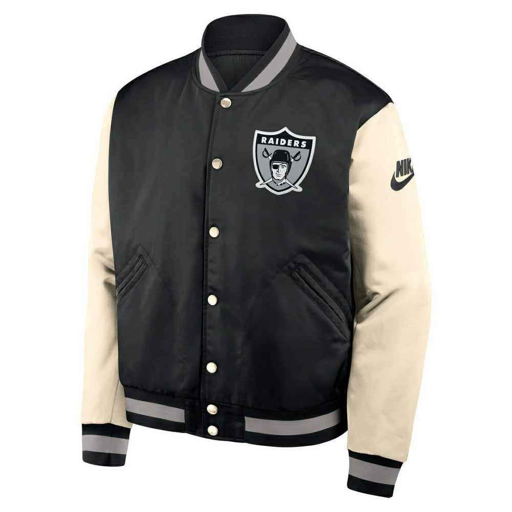 Las Vegas Raiders Rewind Legacy Bomber Jacket Black/Cream - Taass Online