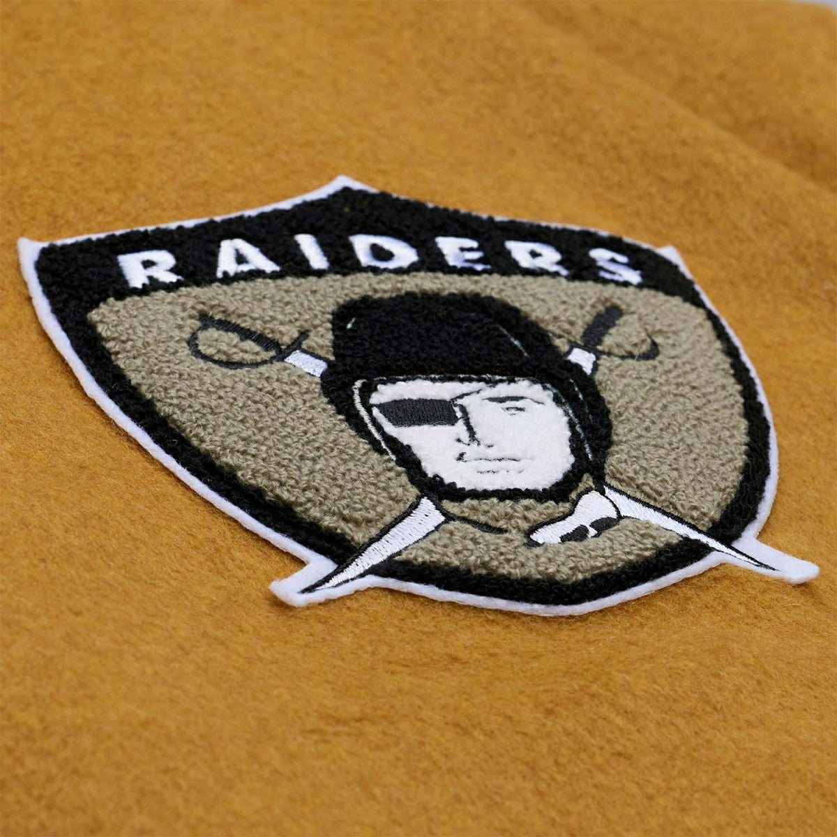 Oakland Raiders Dusted Varsity NFL Jacket Brown/Cream - Taass Online