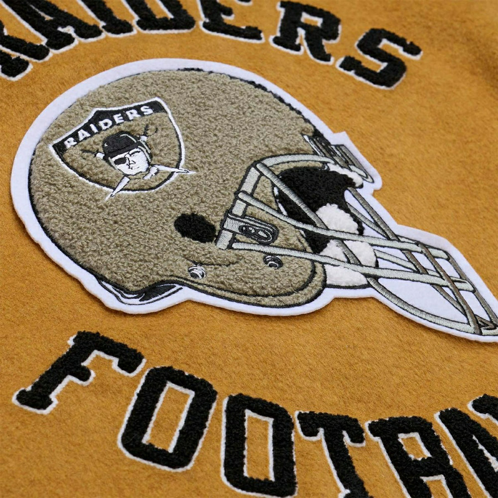 Oakland Raiders Dusted Varsity NFL Jacket Brown/Cream - Taass Online