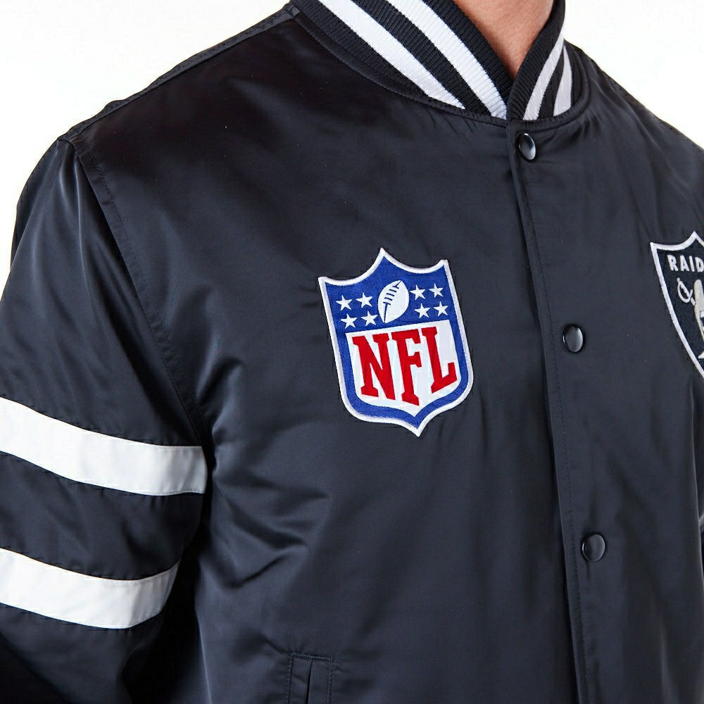 Las Vegas Raiders NFL Sport Classics Satin Jacket Black - Taass on sale