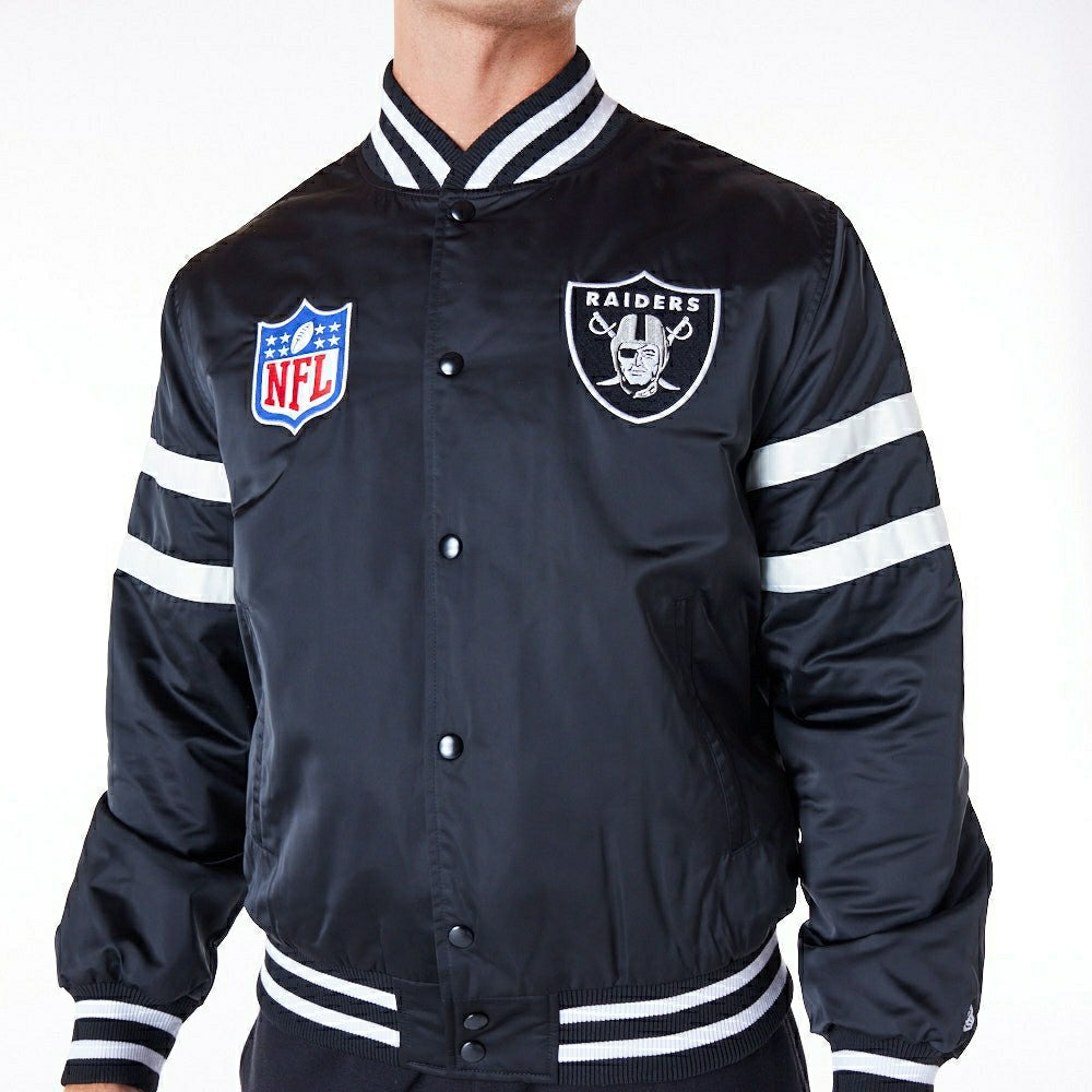 Las Vegas Raiders NFL Sport Classics Satin Jacket Black - Taass on sale