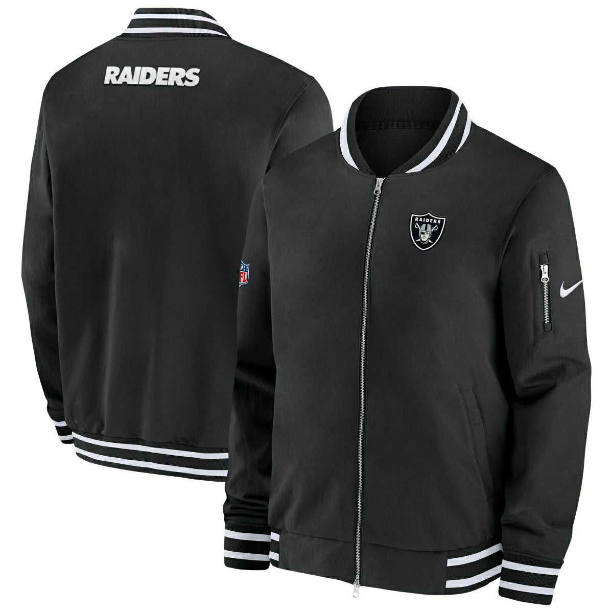 Las Vegas Raiders NFL Sideline Nike Coach Bomber Jacket - Taass for sale