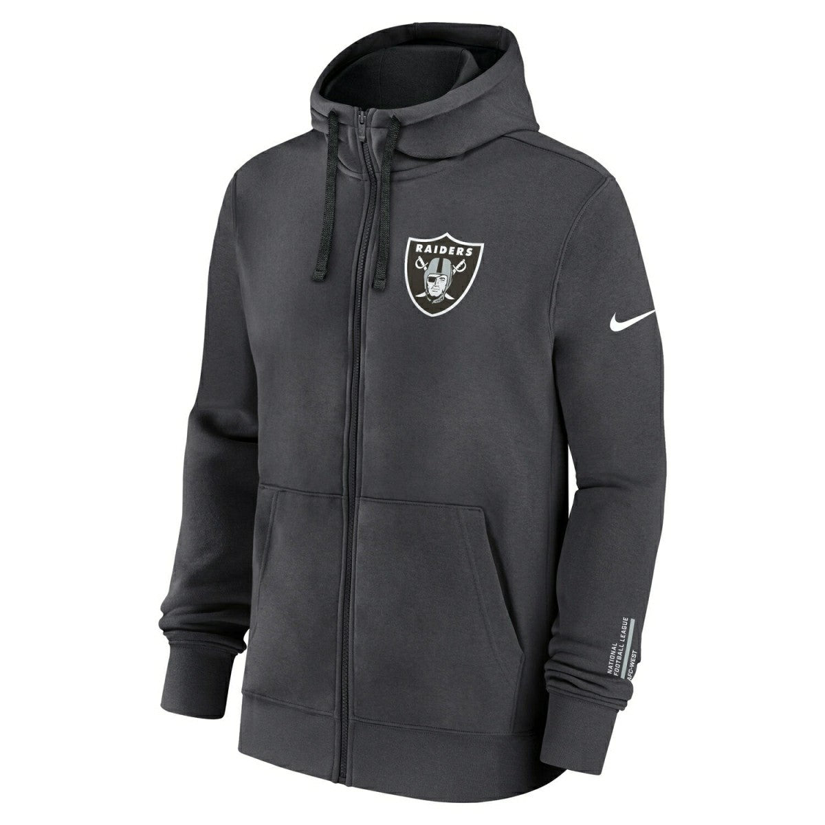Las Vegas Raiders Playbook NFL Full-Zip Fleece Hoodie Anthracite - Taass Online