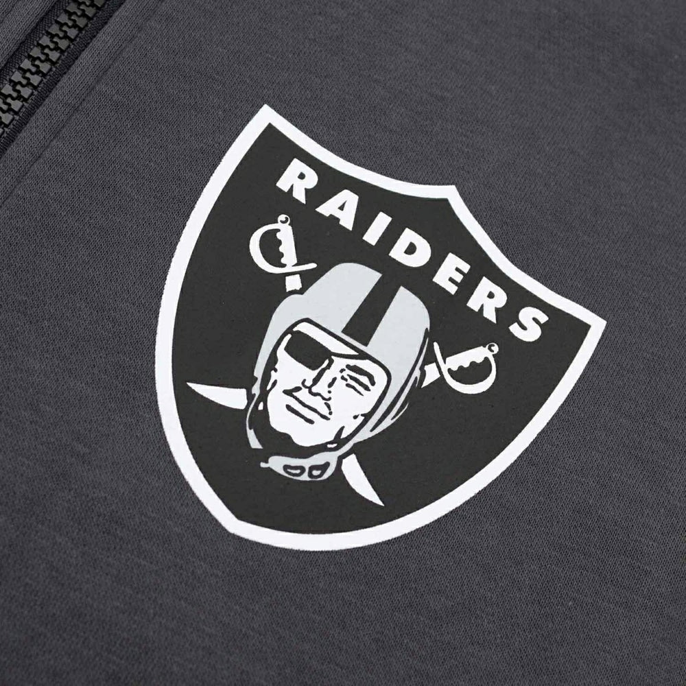 Las Vegas Raiders Playbook NFL Full-Zip Fleece Hoodie Anthracite - Taass Online