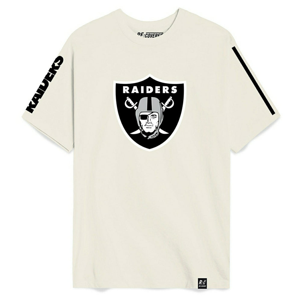 Las Vegas Raiders Recovered Ecru Slub NFL T-Shirt Cream - Taass discount
