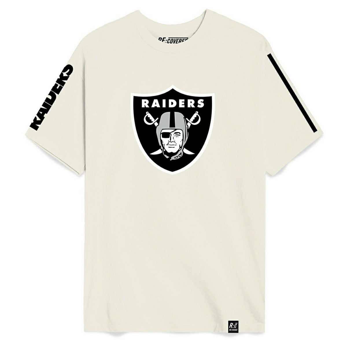 Las Vegas Raiders Recovered Ecru Slub NFL T-Shirt Cream - Taass discount