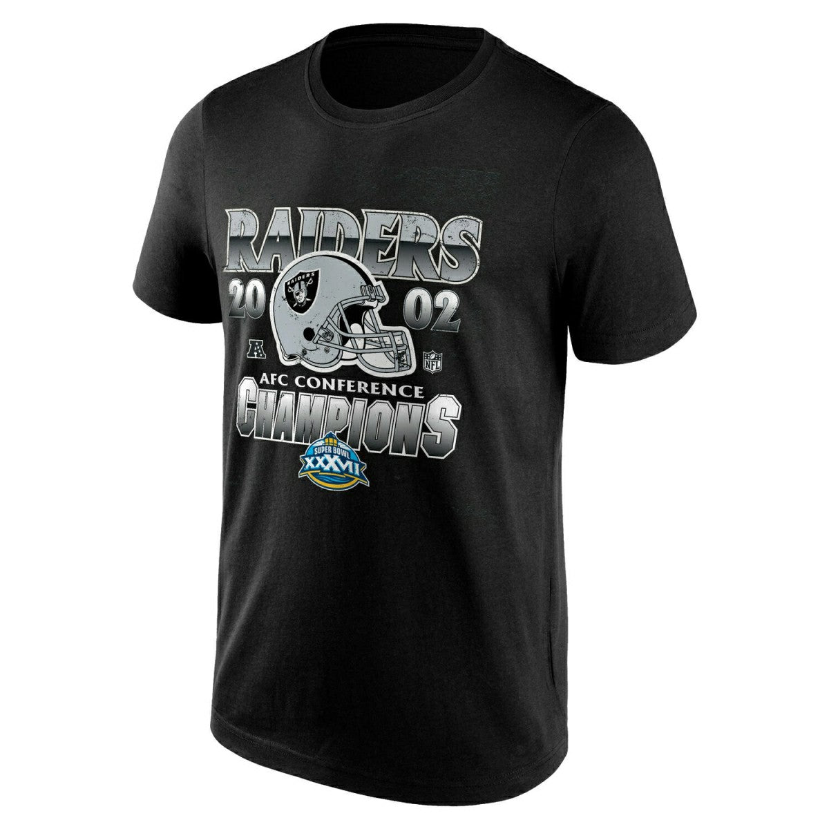 Oakland Raiders 2002 AFC Champions NFL T-Shirt Black - Taass on sale