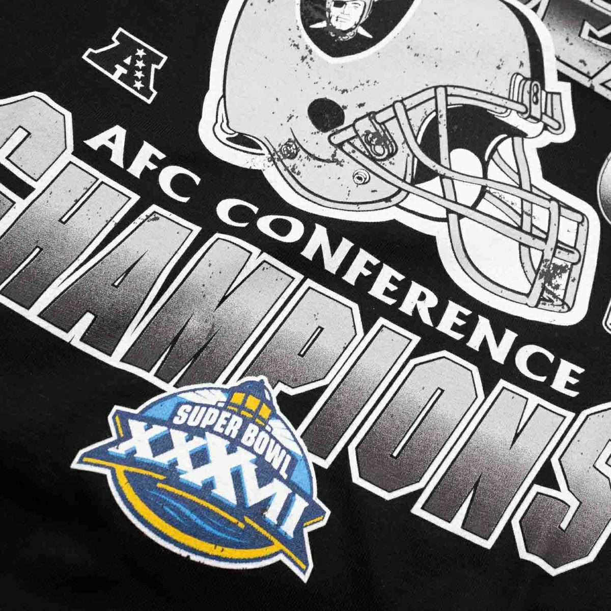 Oakland Raiders 2002 AFC Champions NFL T-Shirt Black - Taass on sale