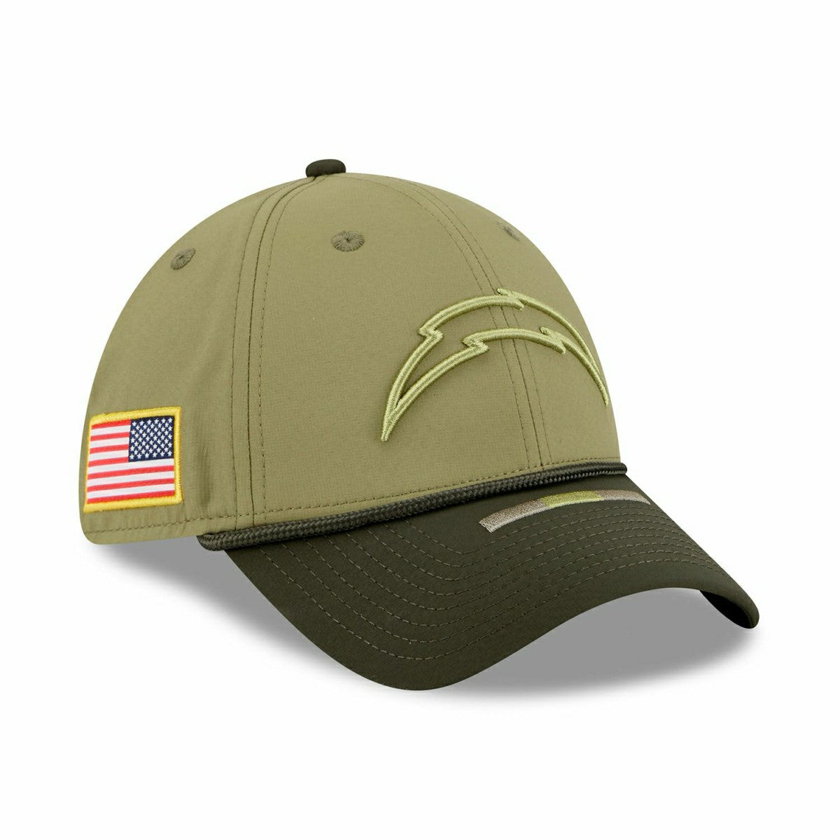 Los Angeles Chargers 2025 NFL Salute to Service 39THIRTY Flex Cap Olive - Taass US