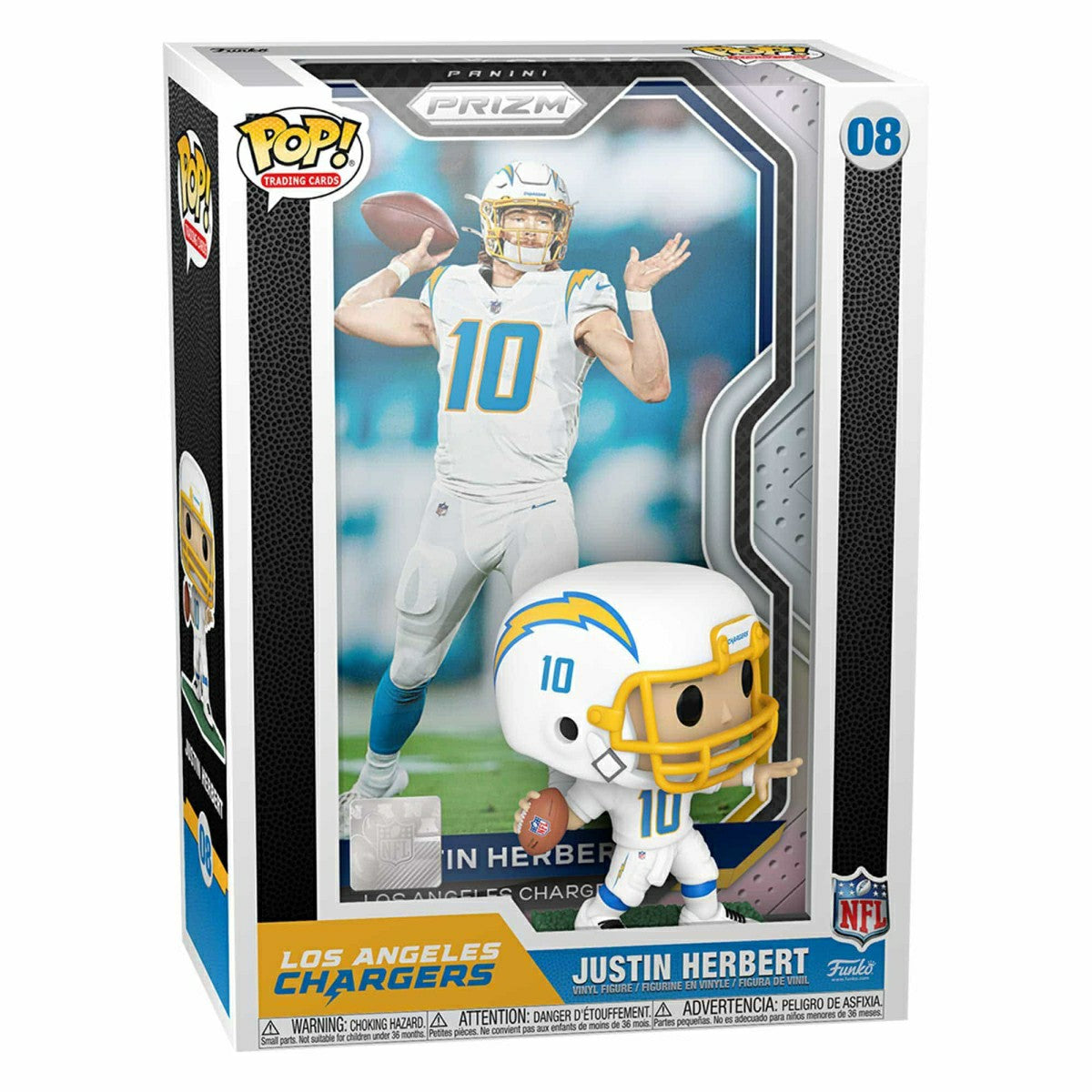 Funko POP! Trading Cards #08 Justin Herbert Los Angeles Chargers Prizm NFL Figure - Taass Online