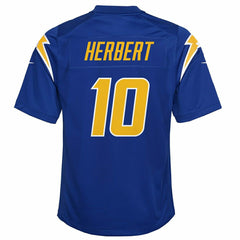 Justin Herbert #10 Los Angeles Chargers Color Rush Football NFL Jersey Blue (YOUTH) - Taass US